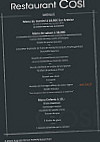 Restaurant Cosi menu