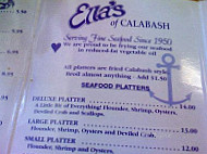 Ella's Of Calabash menu