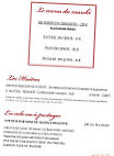La Terrasse Rouge menu