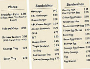 Spencer's Snack menu
