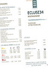 Écluse 34 menu