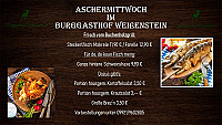 Almwirt Burggasthof Burgkeller Weissenstein menu