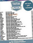 Tatia Pizza menu