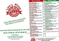 Lou's Pizza menu