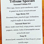 The Tribune Ice-cream Eatery menu