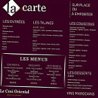 COSI ORIENTAL menu