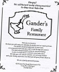 Gander's Family menu