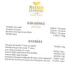 Maison Le Courbe menu