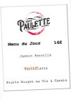 Chez Paulette menu