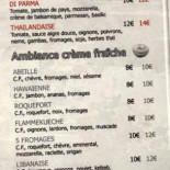 Ambiance Pizza 31 Carta