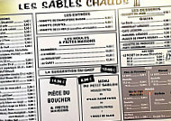 Les Sables Chauds menu