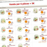 Sushi Ô menu