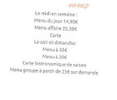 Les Tables De L’étang menu