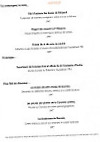 La Table De Monrecour menu