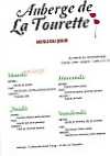 Auberge De La Tourette menu