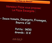 Monsieur Pizza menu