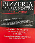 Pizzeria La Casa Nostra menu