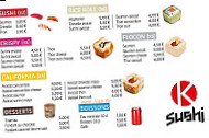 K Sushi menu