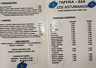 Taperia Los Asturianos menu