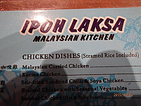 Ipoh Laksa menu