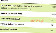 Le Bouche A Oreille menu
