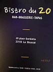 Bistro Du 20 menu