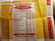 Chicago Deep Dish Square Pizza menu