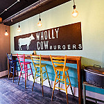 Wholly Cow Burgers inside