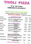 Tivoli Pizza menu