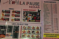 La Pause Kebab menu