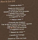 Cafe Restaurant des Grands Bassins menu