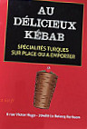 Au Delicieux Kebab menu