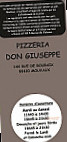 Pizzeria Don Giuseppe menu