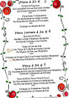 A La Rose menu
