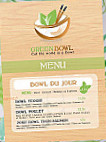 Green Bowl menu