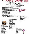 Staab's Drive Inn menu