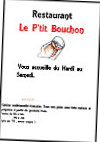 Le P'tit Bouchon menu