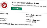 Papa Johns Pizza menu