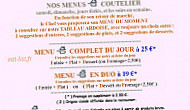 Le Coutelier menu
