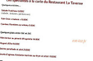 LA TAVERNE menu