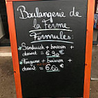 Boulangerie De La Ferme menu