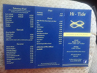 Hi-tide menu