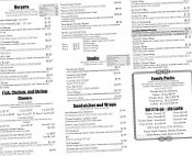 The Catfish Cafe menu