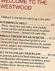 Westwood Restaurant & Pub menu