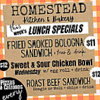 Homestead Kitchen Bakery menu