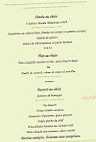 Le Martinet menu