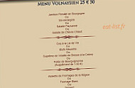Le Cellier Volnaysien menu