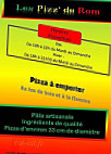 Les Pizz' De Rom menu