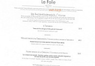 La Folie Tarbouriech menu