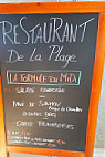 De La Plage menu